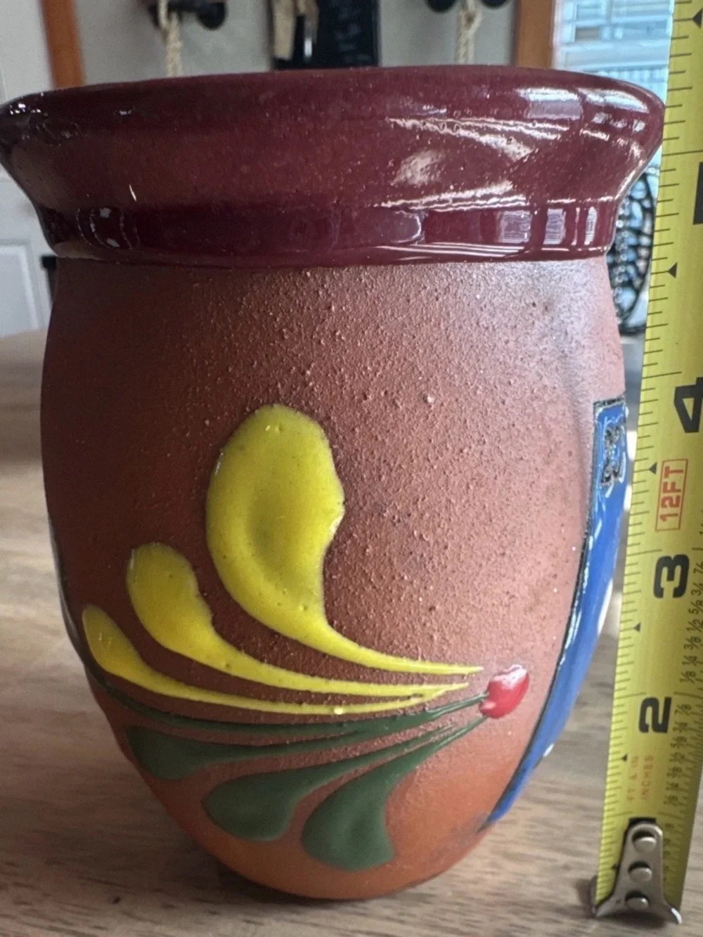 VTG La Luna Moon Face Pottery Vase Jug Southwestern Celestial Folk Art Ceramic